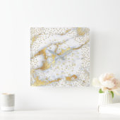 De grijze Kristallen Marmeren Gouden Faux van de Vierkante Klok (Huis)