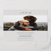 De grijze parels van het Elegant Manuscript sparen Folie Uitnodiging (Achterkant)