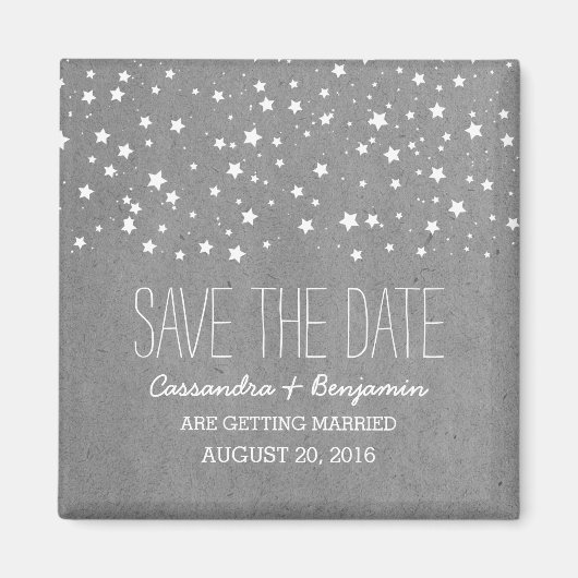 De grijze Sterrennacht sparen de Magnet van de Dat (Voorkant)