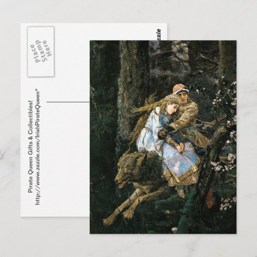 De Grijze Wolf Fantasy Kunst bepalen Briefkaart (Voorkant / Achterkant)