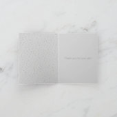De grijze Zilveren Confettien danken u Bedankkaart (Binnen)