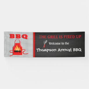De gril wordt jaarlijks door de BBQ-banner opgekna Spandoek