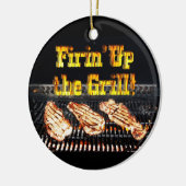 De Grill afvuren! BBQ-steaks Keramisch Ornament (Links)