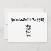 De Grill in brand steken. BBQ Party Kaart (Achterkant)