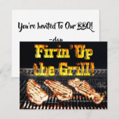 De Grill in brand steken. BBQ Party Kaart (Voorkant / Achterkant)