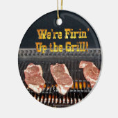 De Grill in brand steken. Keramisch Ornament (Links)
