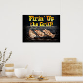 De Grill in brand steken. Poster (Keuken)