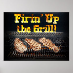 De Grill in brand steken. Poster