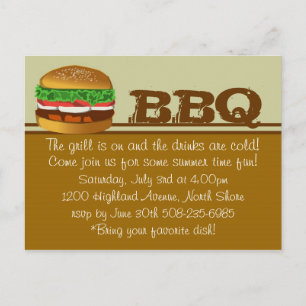De Grill is aan... Uitnodiging Briefkaart