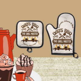 De Grill Master Dad's BBQ Vaderdag Keuken Ovenwant & Pannenlap Set