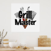 De Grill Master met BBQ Tools Poster (Keuken)