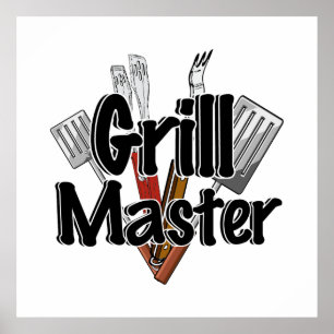 De Grill Master met BBQ Tools Poster