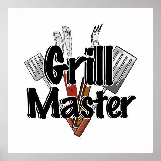 De Grill Master met BBQ Tools Poster (Voorkant)