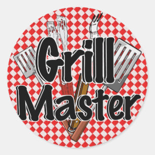 De Grill Master met BBQ Tools Ronde Sticker