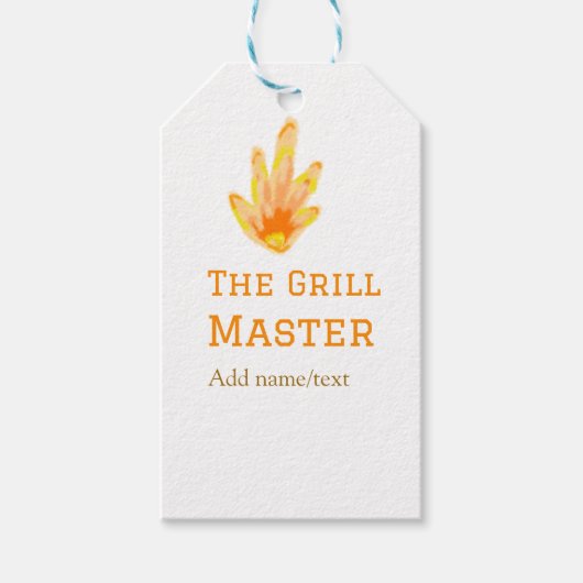 De grill master naam toevoegen tekst koken best ge cadeaulabel (Voorkant)