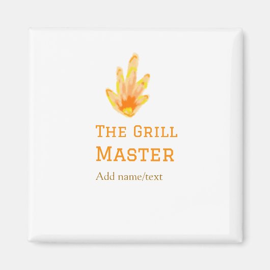 De grill master naam toevoegen tekst koken best ge magneet (Voorkant)