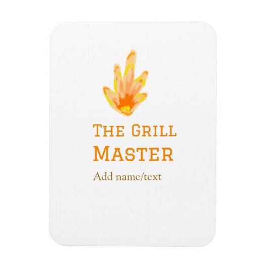 De grill master naam toevoegen tekst koken best ge magneet (Verticaal)