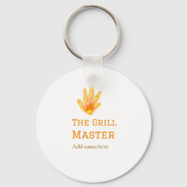 De grill master naam toevoegen tekst koken best ge sleutelhanger