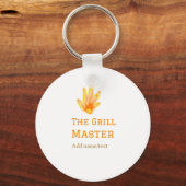 De grill master naam toevoegen tekst koken best ge sleutelhanger (Achterkant)
