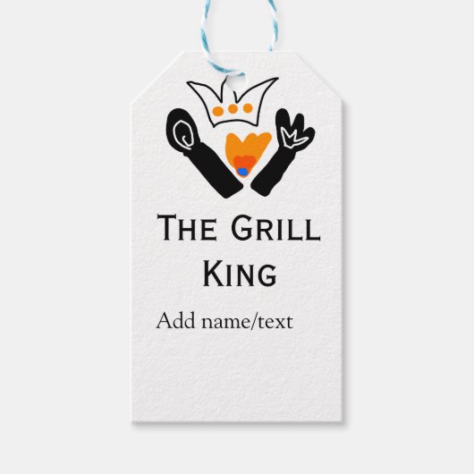 De grill master naam toevoegen tekst koken beste b cadeaulabel (Voorkant)
