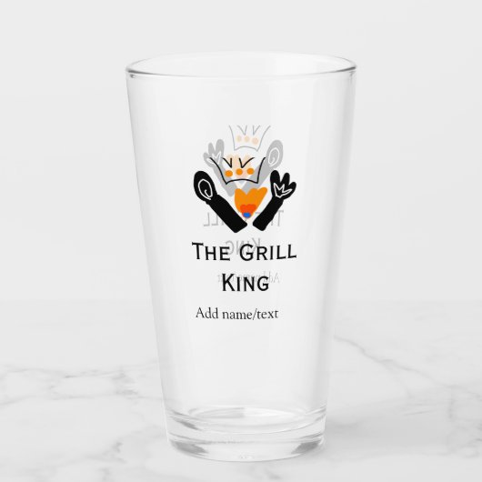De grill master naam toevoegen tekst koken beste b glas (Voorkant)