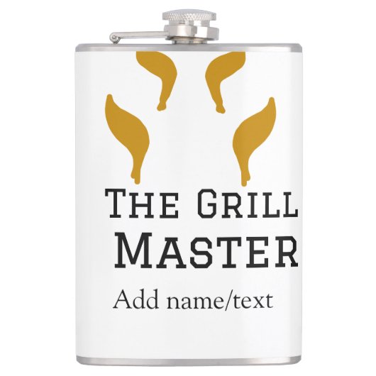 De grill master naam toevoegen tekst koken beste b heupfles (Voorkant)