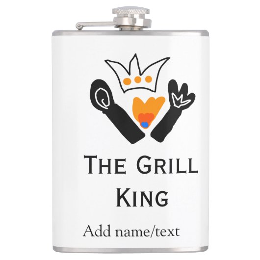 De grill master naam toevoegen tekst koken beste b heupfles (Voorkant)