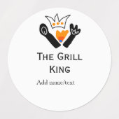 De grill master naam toevoegen tekst koken beste b labels (Design 2)