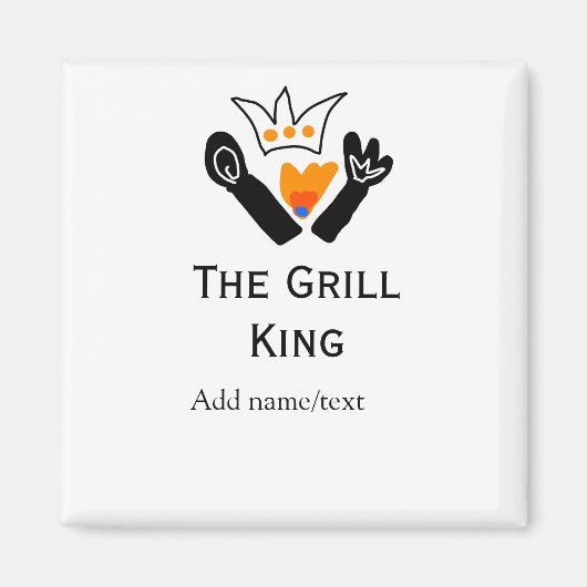 De grill master naam toevoegen tekst koken beste b magneet (Voorkant)