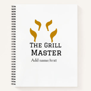 De grill master naam toevoegen tekst koken beste b notitieboek