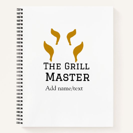 De grill master naam toevoegen tekst koken beste b notitieboek (Voorkant)
