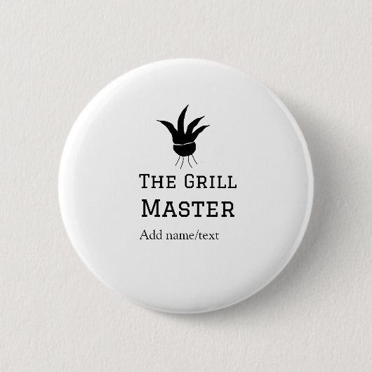 De grill master naam toevoegen tekst koken beste b ronde button 5,7 cm (Voorkant)
