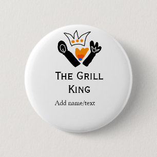 De grill master naam toevoegen tekst koken beste b ronde button 5,7 cm