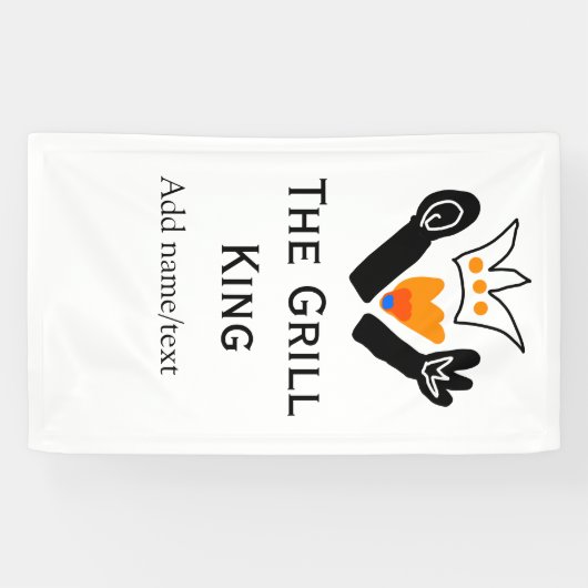 De grill master naam toevoegen tekst koken beste b spandoek (Horizontaal)