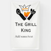 De grill master naam toevoegen tekst koken beste b spandoek (Verticaal)
