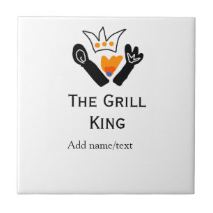 De grill master naam toevoegen tekst koken beste b tegeltje