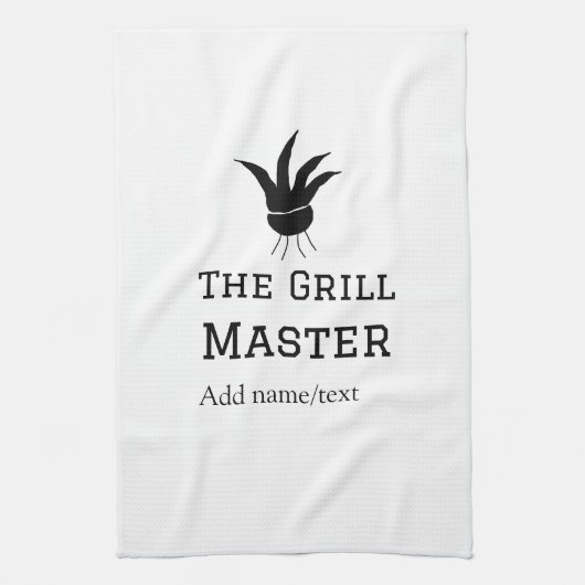De grill master naam toevoegen tekst koken beste b theedoek (Verticaal)