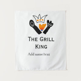 De grill master naam toevoegen tekst koken beste b wandkleed