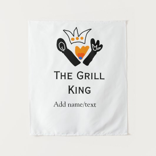 De grill master naam toevoegen tekst koken beste b wandkleed (Voorkant)