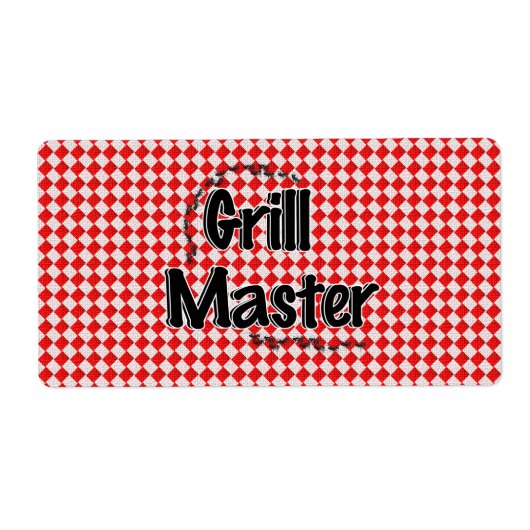 De Grill Master w / picknicktafel & mieren Etiket (Voorkant)