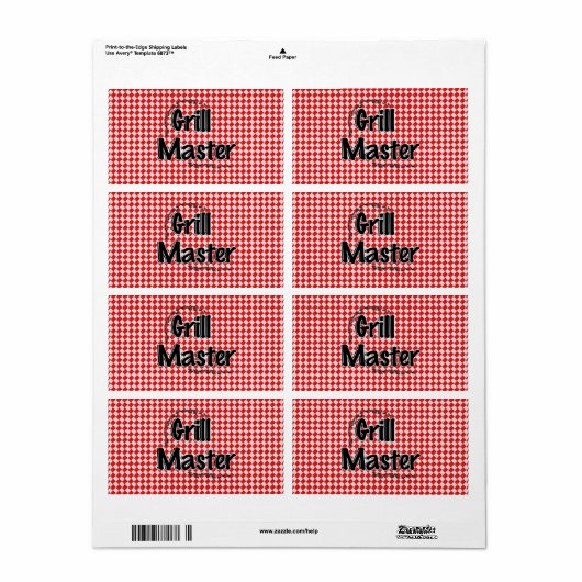 De Grill Master w / picknicktafel & mieren Etiket (Full Sheet)