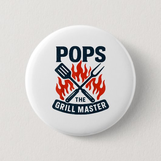 De Grill Meester Bbq Vaderdag Opa Grillen Ronde Button 5,7 Cm (Voorkant)