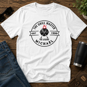 De Grill Meester Gevestigd Jaar Naam Vlam T-shirt