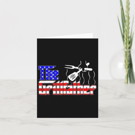 De Grill-vader 4 juli Grappig Grillen BBQ Am Kaart (Voorkant)