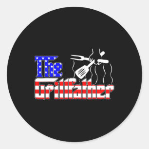 De Grill-vader 4 juli Grappig Grillen Bbq Am Ronde Sticker