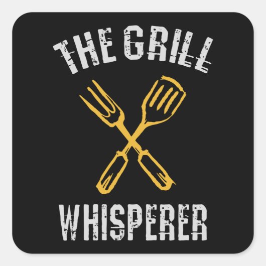 De Grill Whisperer Vierkante Sticker (Voorkant)