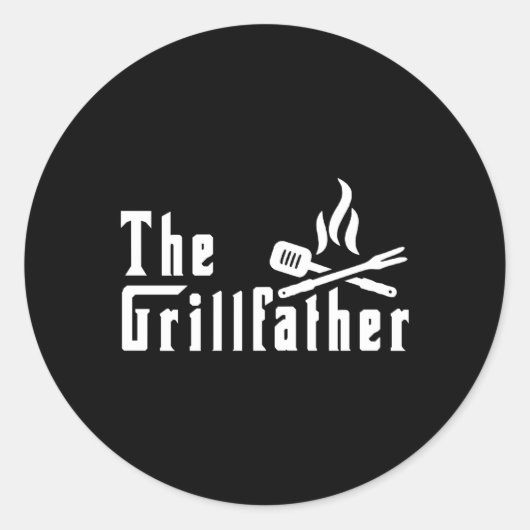 De grillfather Barbeque grilling voor pa opa Ronde Sticker (Voorkant)