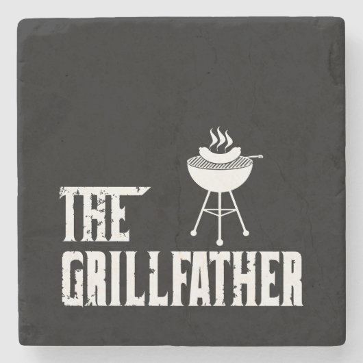 De Grillfather | Bbq | Barbeque | Grill Master Stenen Onderzetter (Voorkant)