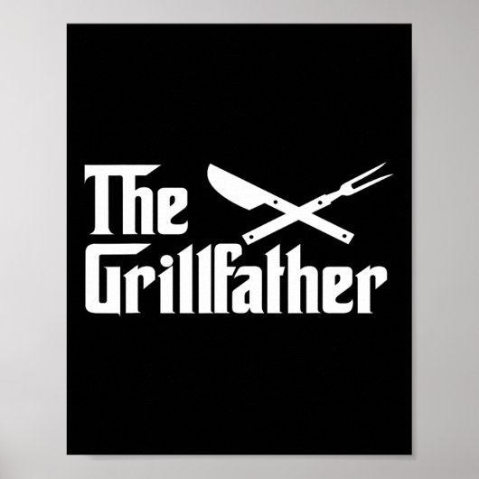 De Grillfather Bbq-grill en Roker Voor Mannen Grap Poster (Voorkant)