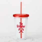 De Grillfather met hete honden Acryl Drinkbeker (Voorkant)